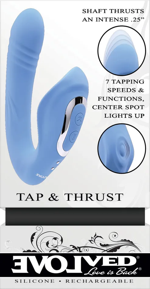 Vibrators Evolved Novelties Tap and Thrust Blue