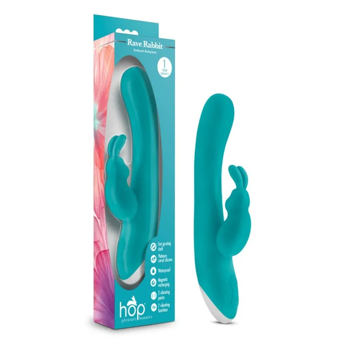Vibrators Hop Rave Rabbit Aquamarine Blush Novelties