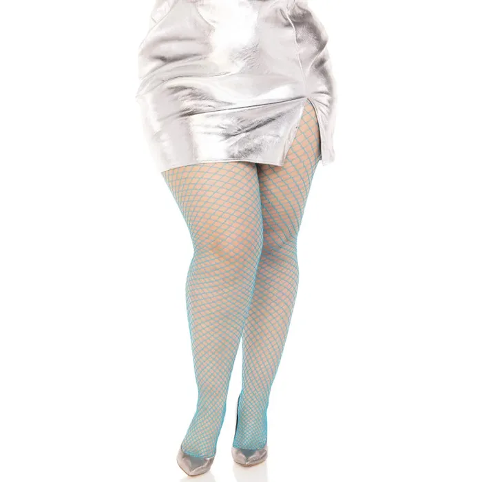 Vibrators Leg Avenue Spandex Industrial Net Tight 1x2x Neon Blue