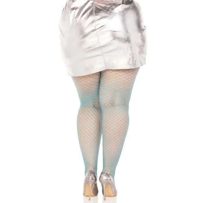 Vibrators | Leg Avenue Spandex Industrial Net Tight - 1x/2x - Neon Blue