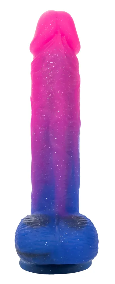 Vibrators | Naughty Bits Ombre Hombre XL Vibrating Dildo -  -  Pink/purple - CalExotics