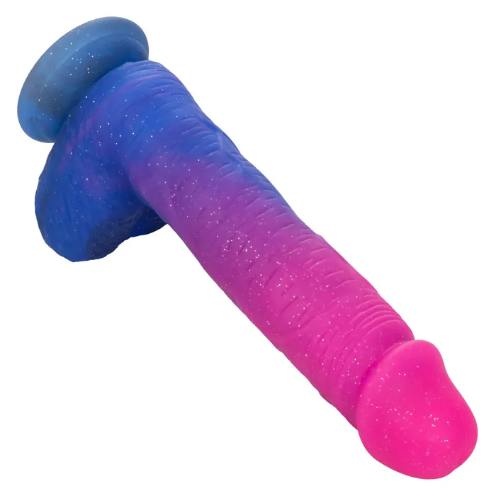 Vibrators | Naughty Bits Ombre Hombre XL Vibrating Dildo -  -  Pink/purple - CalExotics