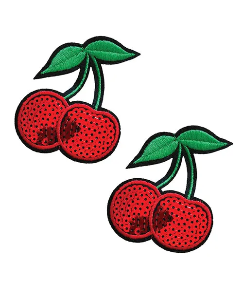 Vibrators Neva Nude Sequin Cherry Pasties 2 Wears Red Os Neva Nude