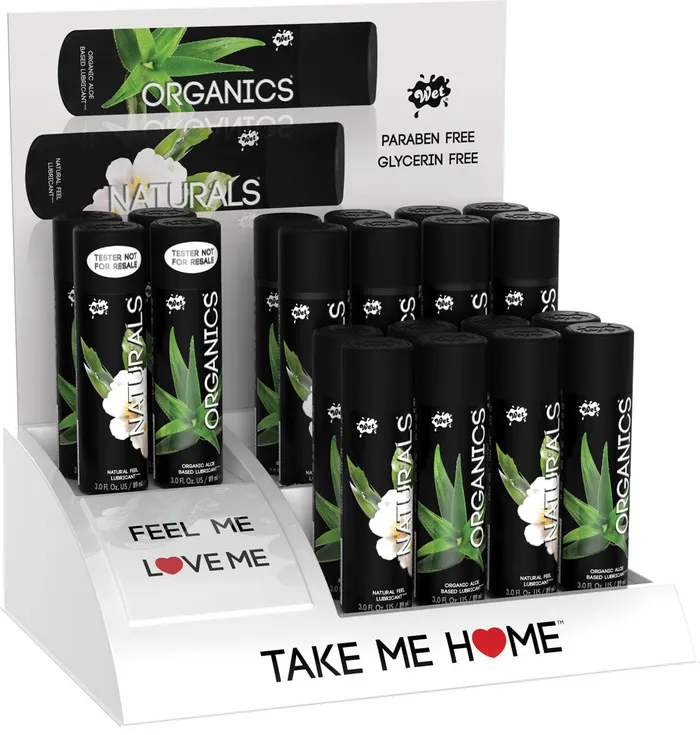 Wet Vibrators Wet Organic and Wet Natruals Counter Display