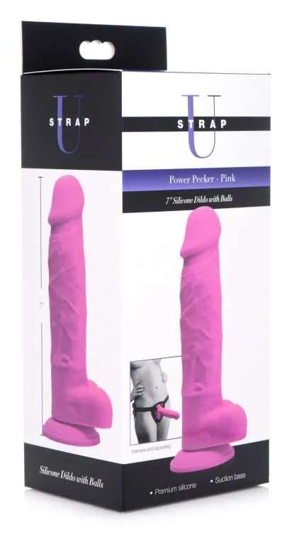XR Brands Power Pecker 7 Inch Silicone Dildo With Balls | Dildos XR Brands Power Pecker 7 Inch Silicone Dildo With Balls | Dildos