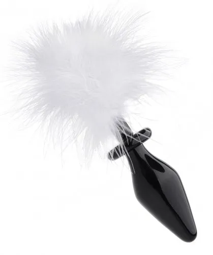 XR Brands Tailz Anal Fluffer Bunny Tail Glass Anal Plug