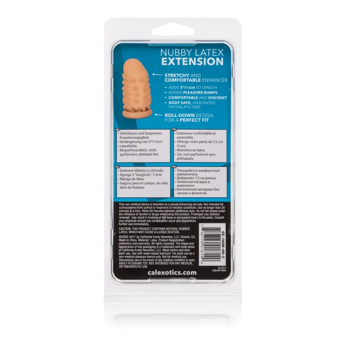Anal California Exotic 3 Inch Latex Extension Nubby Ivory