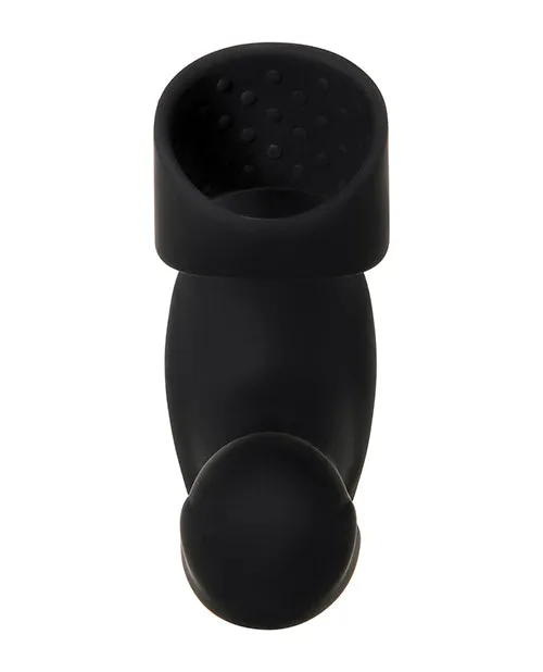 Anal Evolved Novelties INC Zero Tolerance Strapped Tapped Rechargeable Prostate Vibrator Black