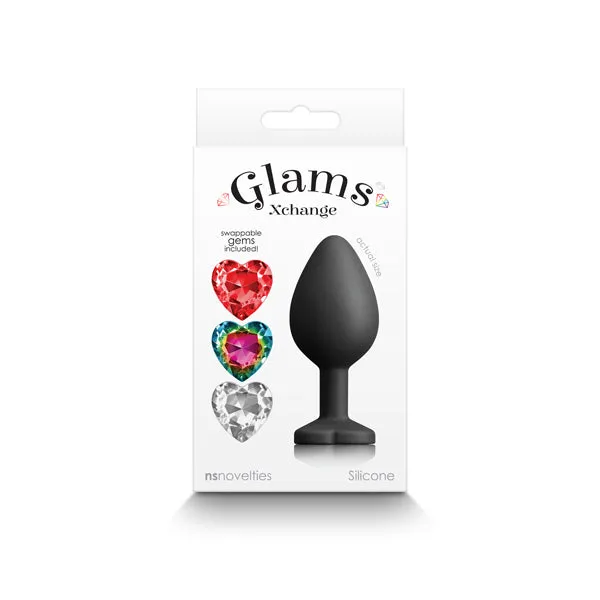 Anal NS Novelties Glams Xchange Heart Medium Black Medium Butt Plug Anal NS Novelties Glams Xchange Heart Medium Black Medium Butt Plug