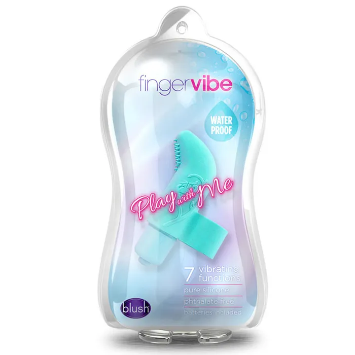 Blush Novelties Blush Silicone Finger Vibe 7X Waterproof Blue Vibrators