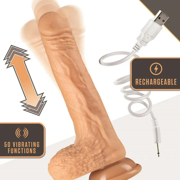 Blush Novelties Vibrators Dr Grey Thrusting Vibrating Dildo by Blush