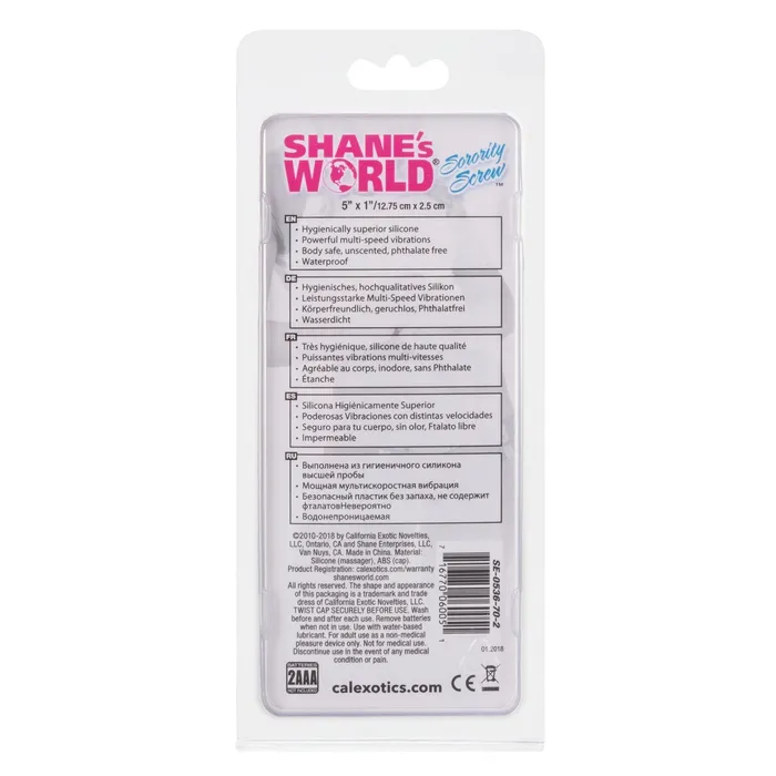 CalExotics Vibrators Shanes World Sorority Screw Vibe Pink