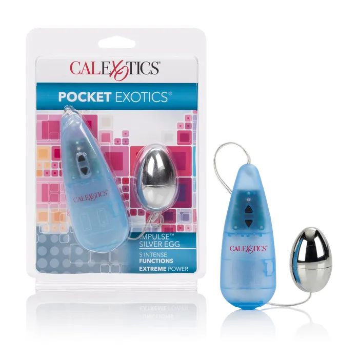 California Exotic Vibrators Impulse Pocket Paks Silver Egg