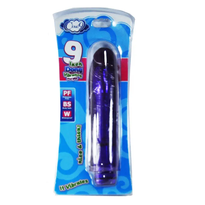 Cloud 9 Dildos Cloud 9 Dong Vibrating Purple 9 inch