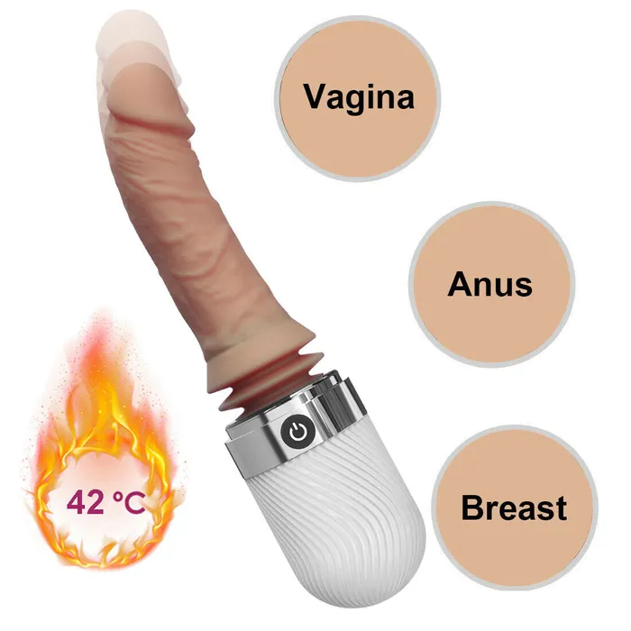DIBE Vibrators Waterproof Medical Silicone 7 Mode Thrusting Vibration Heating