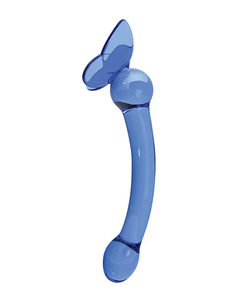 Dildos Glass Menagerie Butterfly Glass G Spot Dildo Dark Blue Icon Brands INC