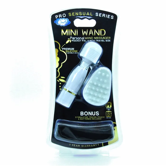Female Sex Toys Cloud 9 Cloud 9 Pro Sensual Mini Wand with Bonus Tip Travel Pouch White