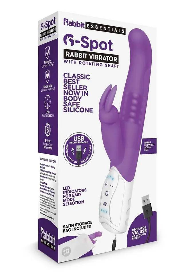 Female Sex Toys Rabbit Essentials Rabbit Essentials Silicone Rechargeable GSpot Rabbit Vibrator