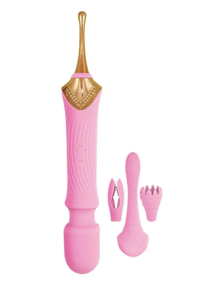 Goddess Vibrators Goddess Pink Elegance Rechargeable Silicone Duel End Massager Goddess Vibrators Goddess Pink Elegance Rechargeable Silicone Duel End Massager