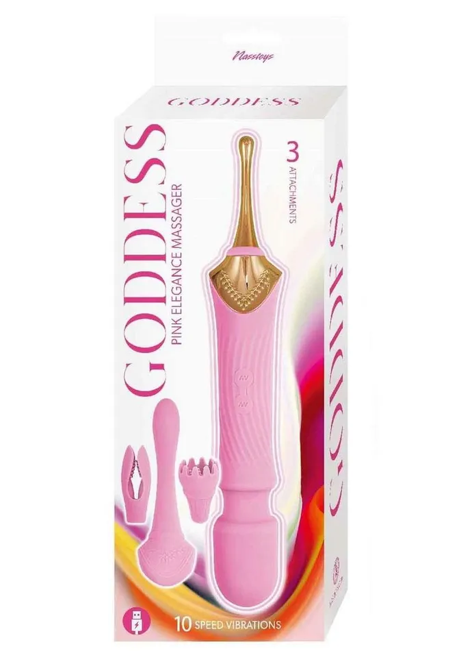Goddess Vibrators Goddess Pink Elegance Rechargeable Silicone Duel End Massager