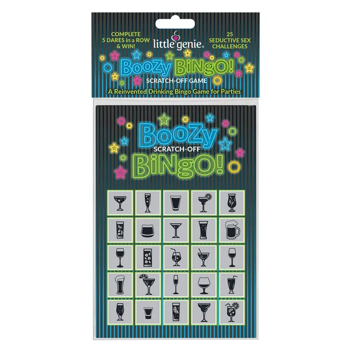 Little Genie Vibrators Boozy Bingo Drinking Scratcher Card Little Genie Vibrators Boozy Bingo Drinking Scratcher Card