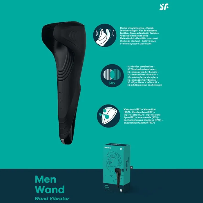 Male Sex Toys Satisfyer Men Wand USB Rechargeable Vibrating Masturbator Wand Satisfyer Male Sex Toys Satisfyer Men Wand USB Rechargeable Vibrating Masturbator Wand Satisfyer