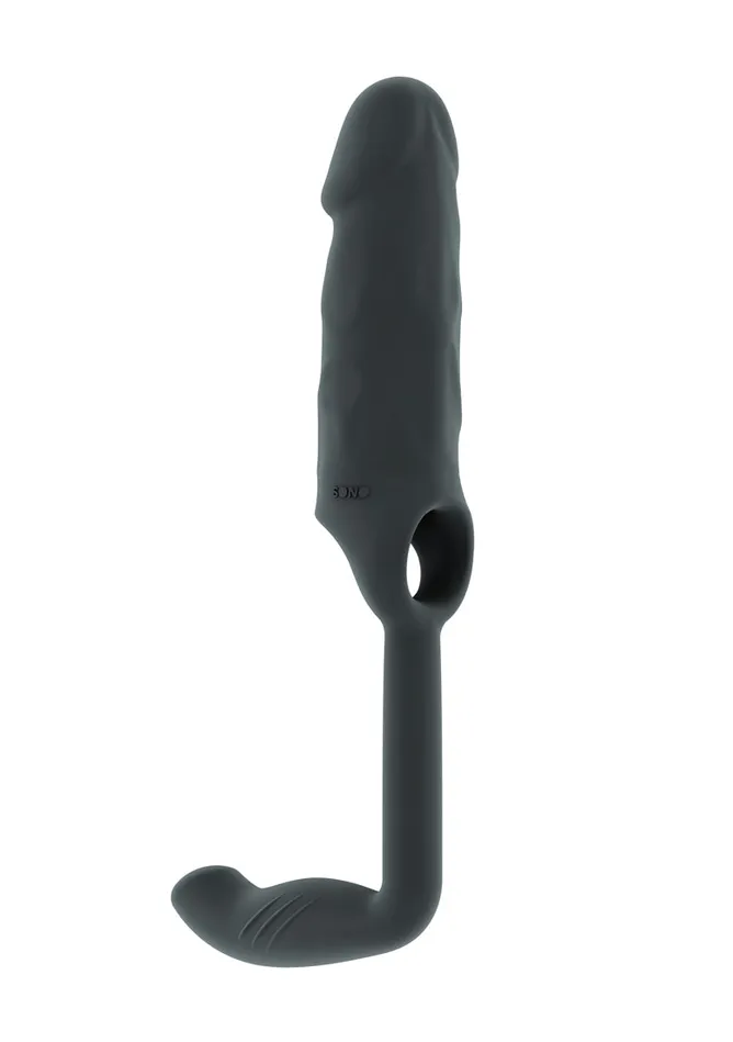 Male Sex Toys Shots Sono Sono No38 Stretchy Penis Extension and Plug Grey