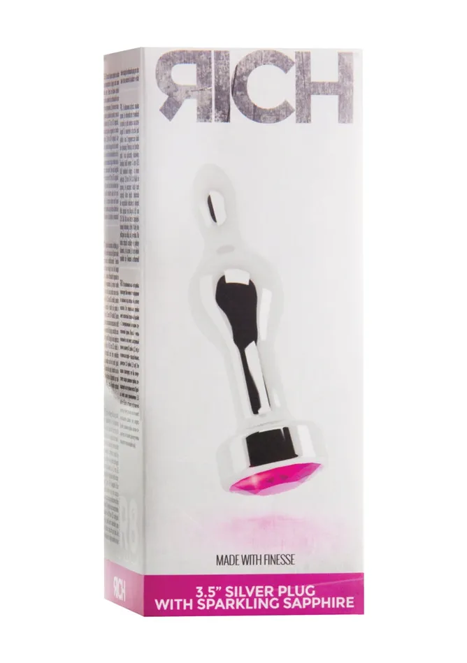 Rich R8 Silver Plug 35 Inch Rose Red Sapphire Shots Rich Anal
