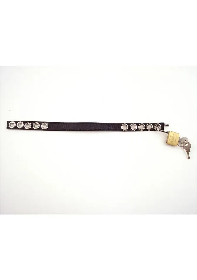 Rouge Padlocable Cock Strap Adjustable Leather Cock Ring Rouge Male Sex Toys