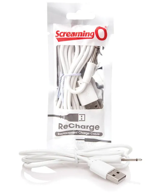 Screaming O Recharge Charging Cable White Bushman Products Vibrators