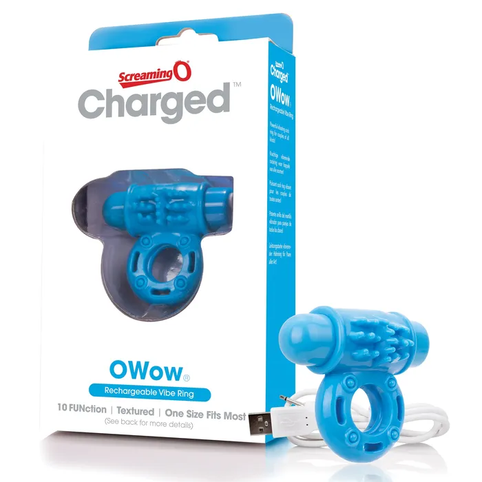 Screaming O Vibrators Charged Owow Rechargeable Vibe Ring Blue