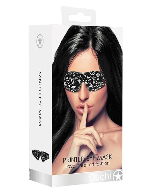 Shots America LLC Vibrators Shots Ouch Love Street Art Fashion Printed Eye Mask Black Shots America LLC Vibrators Shots Ouch Love Street Art Fashion Printed Eye Mask Black