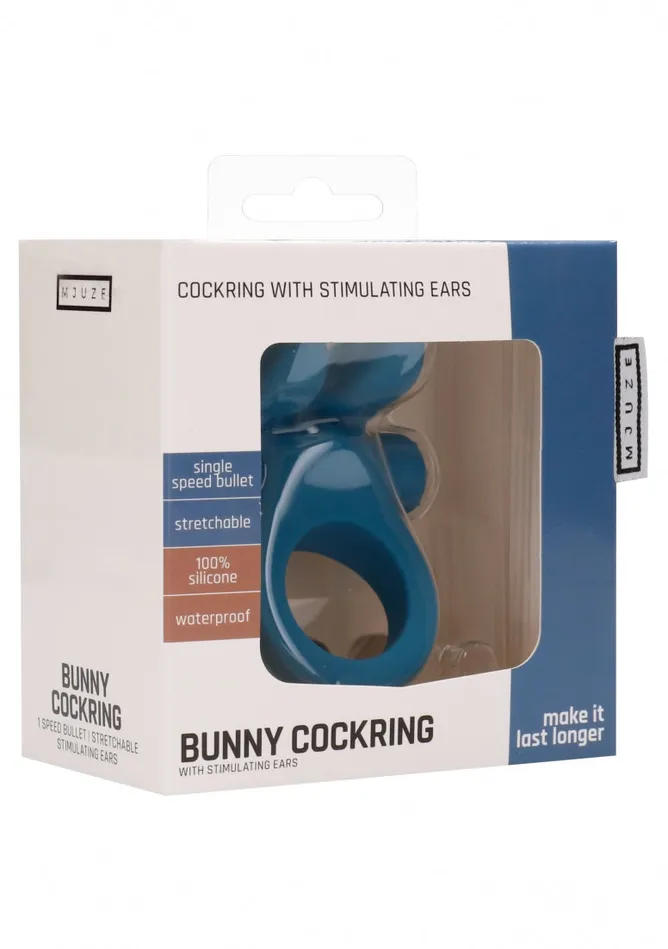Shots Mjuze Bunny Cockring Blue Vibrators
