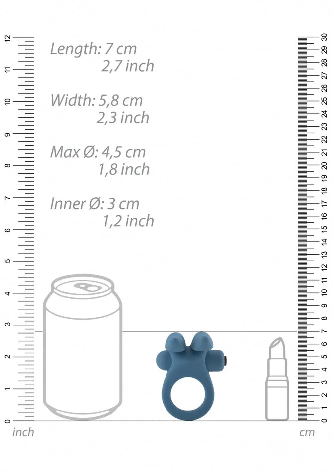Shots Mjuze Bunny Cockring Blue Vibrators