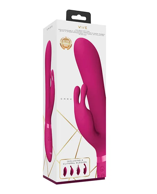 Shots Vive Chou GSpot Rabbit wInterchangeable Clitoral Attachments Pink Shots America LLC Vibrators