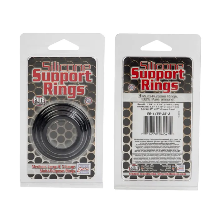 Silicone Support Rings Black 3pk California Exotic Anal