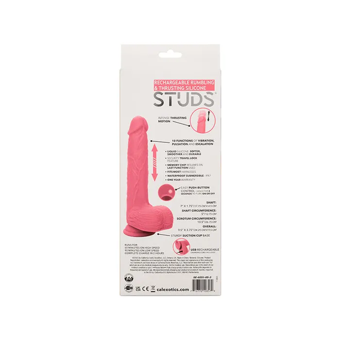 Studs Rumbling Thrusting 7in Dildo Cal Exotics Dildos Studs Rumbling Thrusting 7in Dildo Cal Exotics Dildos