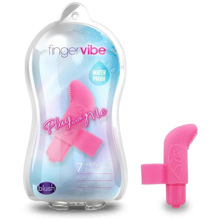 Vibrators Blush Novelties Blush Silicone Finger Vibe 7X Waterproof Pink