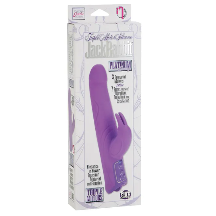 Vibrators California Exotic California Exotic Triple Motor Silicone Jack Rabbit Purple