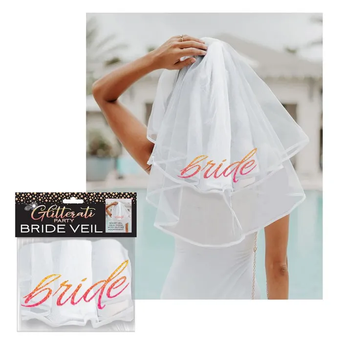 Vibrators Little Genie Glitterati Bride Veil Hens Party Novelty Veil