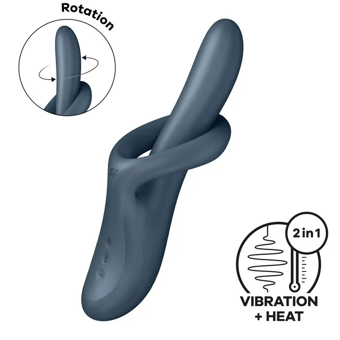 Vibrators Satisfyer Satisfyer Heat Flex 4 Grey USB Rechargeable Heating Vibrator Vibrators Satisfyer Satisfyer Heat Flex 4 Grey USB Rechargeable Heating Vibrator