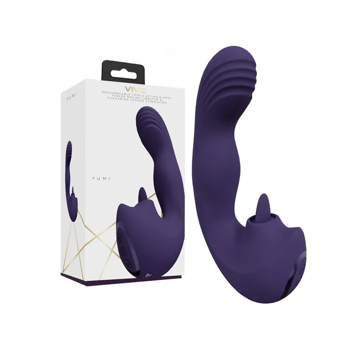 VIVE Yumi Purple USB Rechargeable Triple Motor Vibrator Shots Toys Vibrators