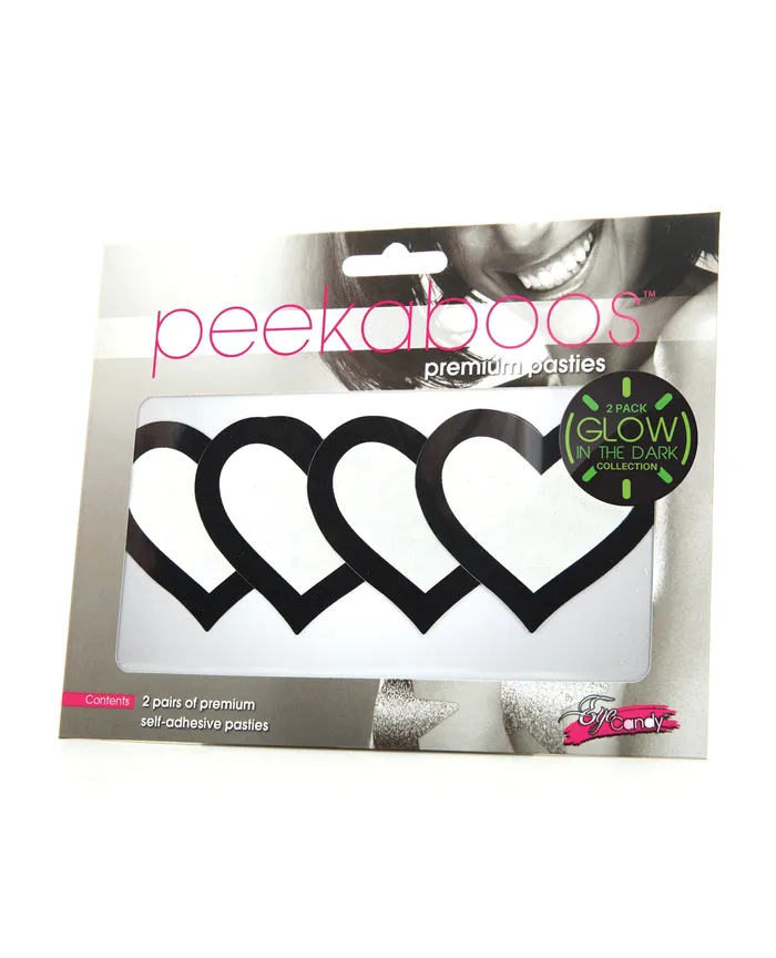 Xgen Dildos Peekaboo Glow in the Dark Hearts Pack of 2