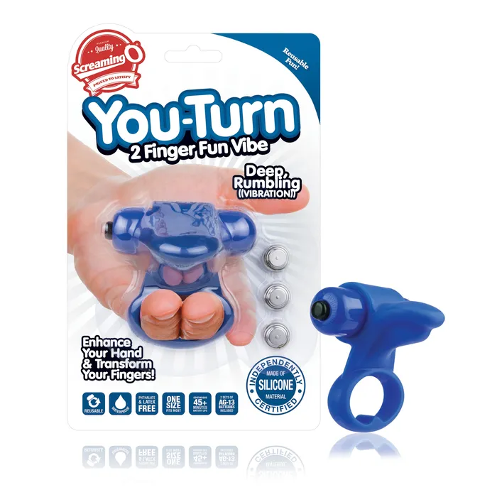 YouTurn 2 Finger Fun Vibe Blueberry Screaming O Vibrators