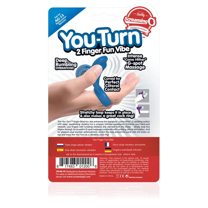 YouTurn 2 Finger Fun Vibe Blueberry Screaming O Vibrators